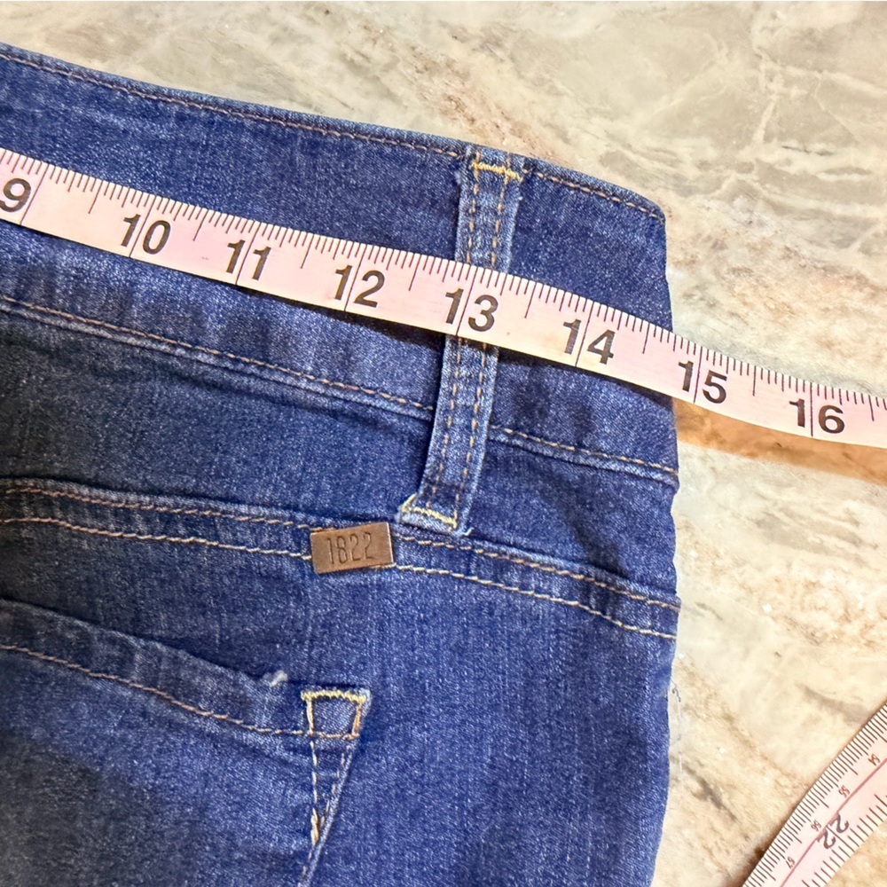 1822 Denim Blue Stretch Jeans Mid Rise Skinny Slim Leg Size 10P - Picture 10 of 12